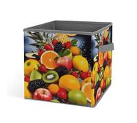 Rkklvbns Bacs de rangement colorés pour fruits, panier de rangement pliable avec poignées, grand panier de rangement en tissu pour vêtements, livres, couvertures, jouets