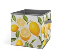 Rkklvbns Bacs de rangement pliables au citron frais avec poignées, grand panier de rangement en tissu pour vêtements, livres, couvertures, jouets