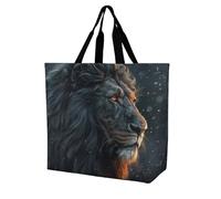 Rkklvbns Beau sac fourre-tout pour femme avec motif de lion - Sac fourre-tout à bandoulière - Sac de rangement portable léger et durable pour le travail, les voyages