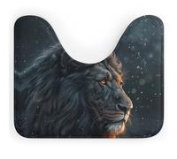 Rkklvbns Beau tapis de toilette en forme de U antidérapant doux et absorbant pour lavabo, baignoire, douche et toilettes, motif lion, 50,8 x 40,6 cm