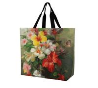 Rkklvbns Bouquet de fleurs Sac fourre-tout pour femme Sac fourre-tout Sac à bandoulière Sacs d'épicerie Sac de rangement portable léger et durable pour le travail Voyage Sac décontracté