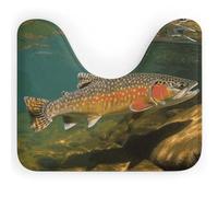 Rkklvbns Brook Trout Tapis de toilette en forme de U antidérapant doux et absorbant pour évier, baignoire, douche et toilettes 50,8 x 40,6 cm