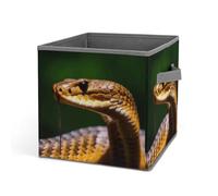 Rkklvbns Cobra Snake Grand panier de rangement pliable avec poignées en tissu pour organiser livres, couvertures, jouets