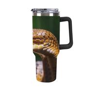Rkklvbns Cobra Snake - Tasse à café de voyage de 1200 ml avec poignée et couvercle à paille, étanche, grande capacité, garde au froid ou au chaud, pour salle de sport, voyage, sport