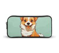 Rkklvbns Corgi Grande trousse à crayons portable avec fermeture éclair - Rangement simple - Esthétique - Pour bureau, université, adulte