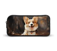 Rkklvbns Corgi Grande trousse à crayons portable avec fermeture éclair - Rangement simple - Esthétique - Pour bureau, université, adulte
