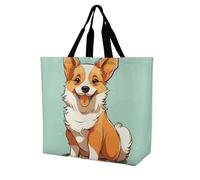 Rkklvbns Corgi Sac fourre-tout à bandoulière pour femme Sac fourre-tout léger et durable pour le travail, les voyages