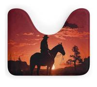Rkklvbns Cowboy West Tapis de bain antidérapant en forme de U pour lavabo, baignoire, douche et toilettes, 50,8 x 40,6 cm