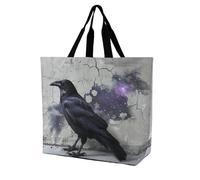 Rkklvbns Crow on The Ground Sac fourre-tout pour femme Sac à bandoulière Sac de courses Sac de rangement portable léger et durable pour le travail, les voyages Sac décontracté