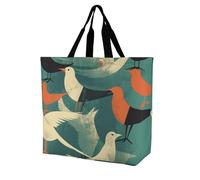 Rkklvbns Flock of Birds Sac fourre-tout à bandoulière pour femme Sac à main de rangement portable léger et durable pour le travail, les voyages