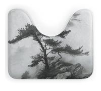Rkklvbns Foggy Mountain - Tapis de toilette antidérapant en forme de U en forme de pin fin, doux et absorbant pour lavabo, baignoire, douche et toilettes, 50,8 x 40,6 cm