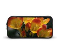 Rkklvbns Freesia Grande trousse à crayons portable avec fermeture éclair - Rangement simple - Esthétique - Pour bureau, université, adulte