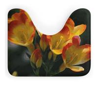 Rkklvbns Freesia Tapis de toilette en forme de U antidérapant doux et absorbant pour lavabo, baignoire, douche et toilettes 50,8 x 40,6 cm