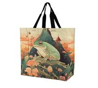 Rkklvbns Frog on Mountain Sac fourre-tout pour femme Sac fourre-tout à bandoulière Sac de rangement portable léger et durable pour le travail, les voyages