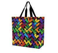 Rkklvbns Gay Pride Sac fourre-tout pour femme Motif arc-en-ciel Sac à main de rangement portable léger et durable pour le travail, les voyages