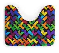 Rkklvbns Gay Pride - Tapis de toilette fin et antidérapant en forme de U pour lavabo, baignoire, douche et toilettes, arc-en-ciel, 50,8 x 40,6 cm
