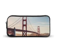 Rkklvbns Golden Gate Bridge Grande trousse à crayons portable avec fermeture éclair Organiseur de papeterie Rangement simple Esthétique Papeterie pour bureau, université, adulte