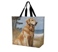 Rkklvbns Golden Retriever Sac fourre-tout pour femme Sac à bandoulière Sac à main de rangement portable léger et durable pour le travail, les voyages