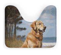 Rkklvbns Golden Retriever - Tapis de bain antidérapant en forme de U, doux, absorbant, fin, pour lavabo, baignoire, douche et toilettes, 50,8 x 40,6 cm