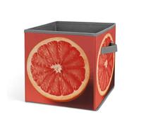 Rkklvbns Grand bac de rangement pliable en forme de tranches de pamplemousse mûr avec poignées, pour organiser des livres, des couvertures, des jouets