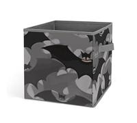 Rkklvbns Grand panier de rangement pliable avec poignées, chauve-souris d'Halloween, gris, grand panier de rangement en tissu pour vêtements, livres, couvertures, jouets