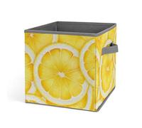 Rkklvbns Grand panier de rangement pliable avec poignées en forme de tranche de citron pour organiser des livres, des couvertures, des jouets