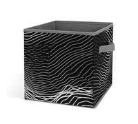 Rkklvbns Grand panier de rangement pliable avec poignées, motif ligne blanche, pour organiser des livres, des couvertures, des jouets