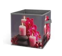 Rkklvbns Grand panier de rangement pliable avec poignées pour bougies en pierre d'orchidée, pour organiser des livres, des couvertures, des jouets