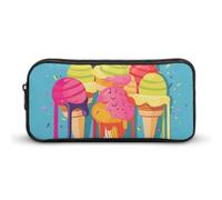 Rkklvbns Grande trousse à crayons colorée avec fermeture éclair - Rangement simple - Esthétique - Pour bureau, université, adulte