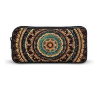 Rkklvbns Grande trousse à crayons mandala portable avec fermeture éclair - Rangement simple - Esthétique - Papeterie pour bureau, université, adulte