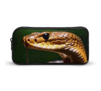Rkklvbns Grande trousse à crayons portable Cobra Snake avec fermeture éclair - Rangement simple - Esthétique - Papeterie pour bureau, université, adulte