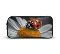 Rkklvbns Grande trousse à crayons portable Ladybug Daisy avec fermeture éclair - Rangement simple - Esthétique - Papeterie pour bureau, université, adulte