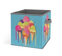 Rkklvbns Grands bacs de rangement colorés pour crème glacée, panier de rangement pliable avec poignées, grand panier de rangement en tissu pour vêtements, livres, couvertures, jouets