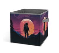 Rkklvbns Grands bacs de rangement pliables en tissu avec poignées, motif astronaute, pour organiser livres, couvertures, jouets