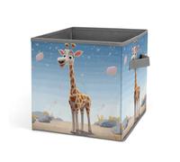 Rkklvbns Grands bacs de rangement pliables en tissu avec poignées, motif girafe, pour organiser livres, couvertures, jouets