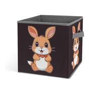 Rkklvbns Grands bacs de rangement pliables en tissu avec poignées, motif lapin de dessin animé, pour organiser livres, couvertures, jouets