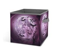 Rkklvbns Grands bacs de rangement pliables en tissu avec poignées, pour organiser des livres, couvertures, jouets - Violet