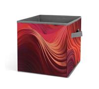 Rkklvbns Grands bacs de rangement pliables en tissu avec poignées pour organiser livres, couvertures, jouets - Rouge dégradé