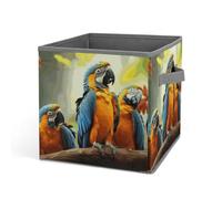 Rkklvbns Grands bacs de rangement pliables en tissu pour vêtements, livres, couvertures, jouets - Motif perroquets mignons