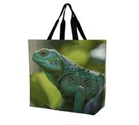 Rkklvbns Green Lizard Sac fourre-tout à bandoulière pour femme Sac de courses portable Sac à main de rangement léger et durable pour le travail, les voyages