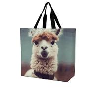 Rkklvbns Joli sac fourre-tout en alpaga pour femme - Sac à bandoulière - Sac de rangement portable léger et durable pour le travail, les voyages