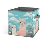 Rkklvbns Jolis bacs de rangement en alpaga, panier de rangement pliable avec poignées, grand panier de rangement en tissu pour vêtements, livres, couvertures, jouets