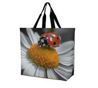 Rkklvbns Ladybug Daisy Sac fourre-tout pour femme Sac à bandoulière Sac de courses Sac de rangement portable léger et durable pour le travail Voyage Sac décontracté