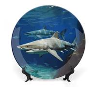 Rkklvbns Lot de 2 assiettes décoratives en porcelaine anglaise avec support de présentation - 25,4 cm - Pour la maison et le bureau