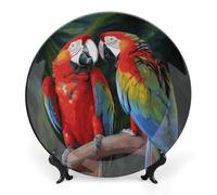 Rkklvbns Lot de 2 assiettes décoratives en porcelaine anglaise avec support de présentation pour la maison, le bureau, la décoration murale de 15,2 cm