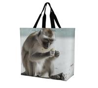 Rkklvbns Monkey on The Ground Sac fourre-tout pour femme Sac à bandoulière Sac à main de rangement portable léger et durable pour le travail, les voyages