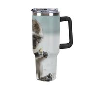 Rkklvbns Monkey on the Ground - Tasse à café de voyage de 1200 ml avec poignée et couvercle à paille, étanche, grande capacité, garde au froid ou au chaud, pour la salle de sport, les voyages et le