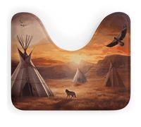 Rkklvbns Native American Tribes Tapis de bain antidérapant en forme de U pour lavabo, baignoire, douche et toilettes, 50,8 x 40,6 cm