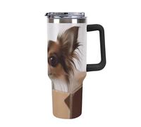 Rkklvbns Papillon in The Box - Tasse à café de voyage de 1200 ml avec poignée et couvercle à paille, étanche, grande capacité pour voiture, garde au froid ou au chaud, pour la salle de sport, les