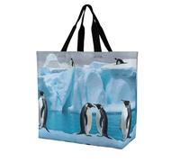 Rkklvbns Penguins On The Iceberg Sac fourre-tout pour femme Sac fourre-tout à bandoulière Sac à main de rangement portable léger et durable pour le travail, les voyages
